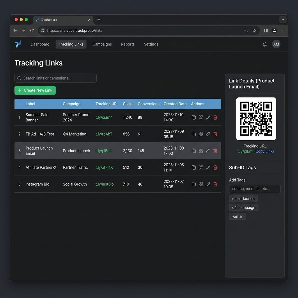 Tracking Link Manager